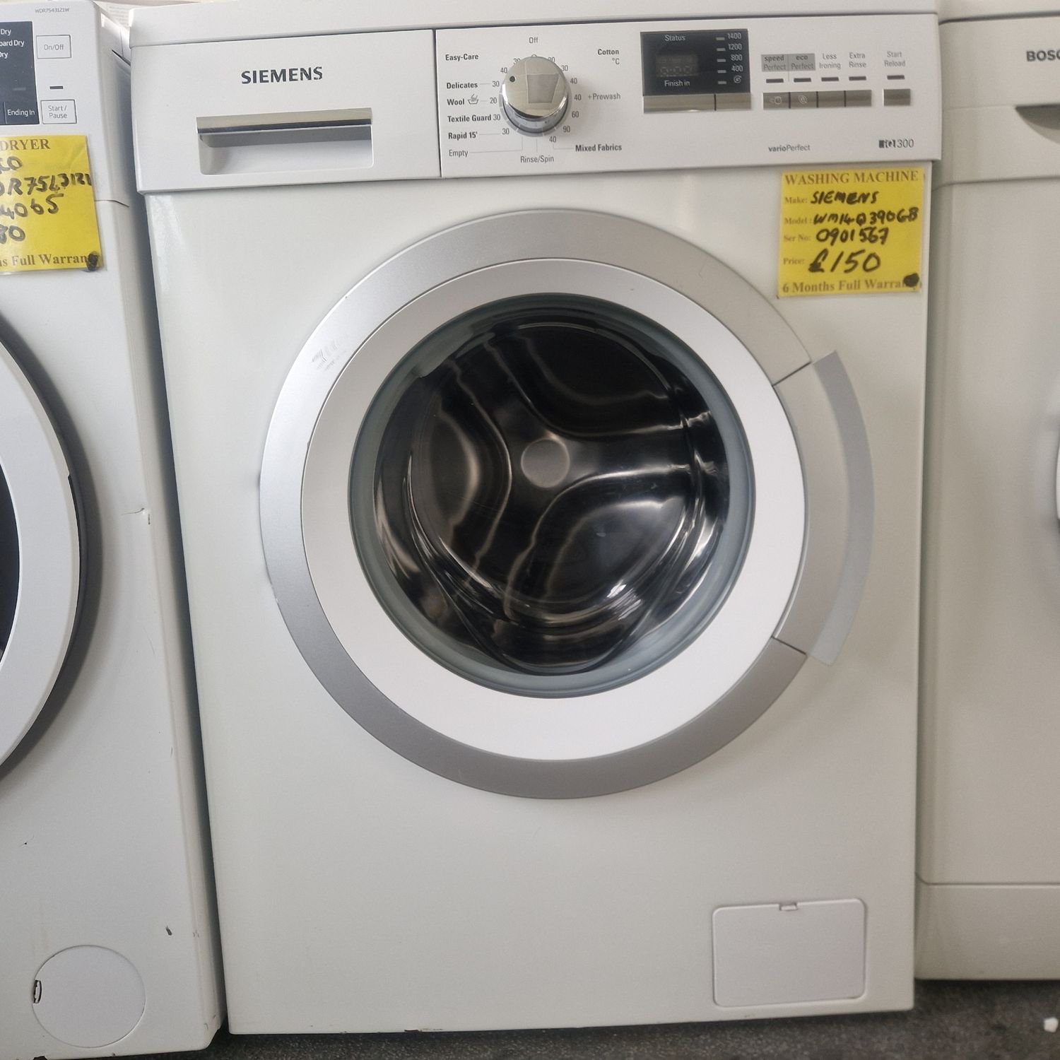 SIEMENS 8Kg IQ300 MODEL WM14Q390GB