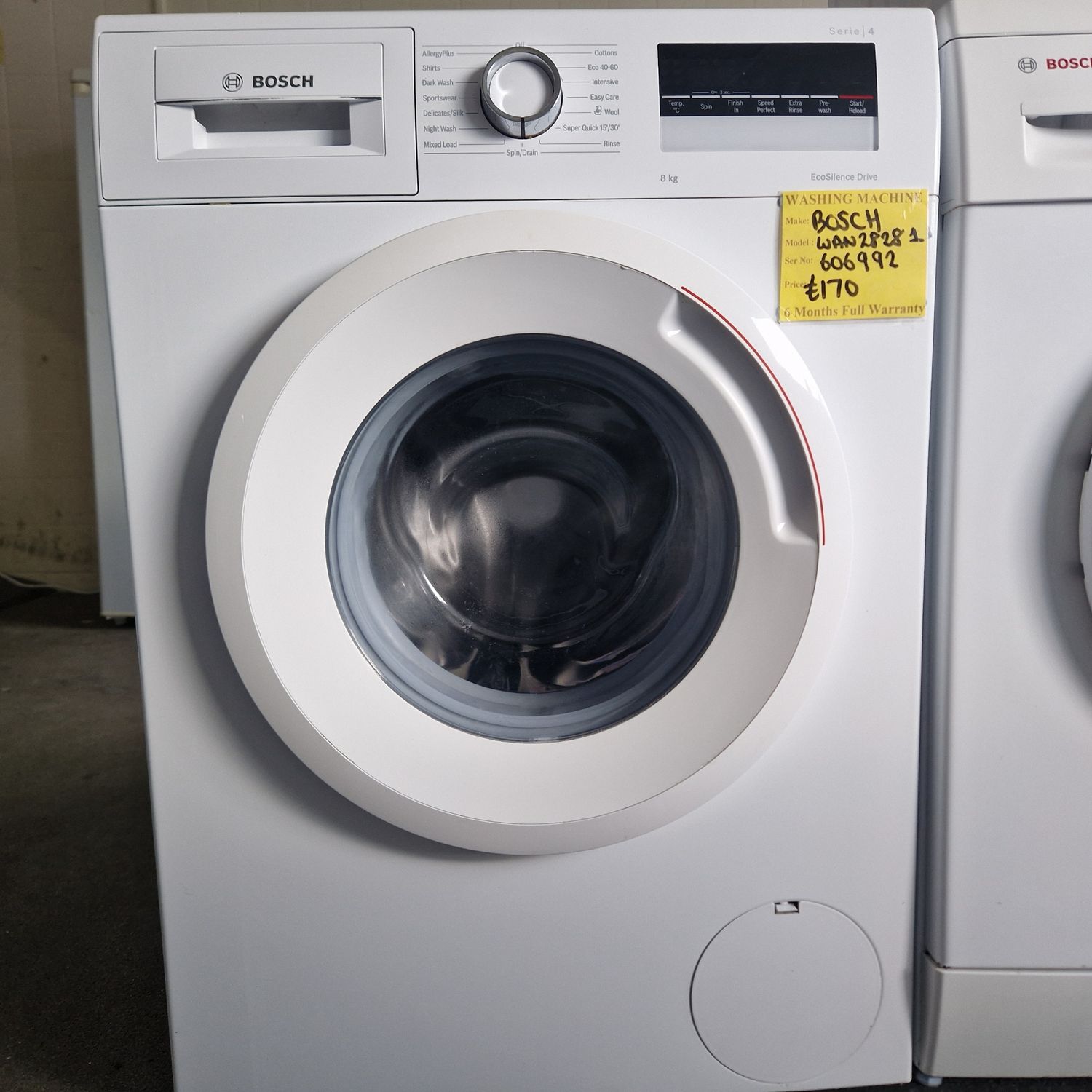 BOSCH TOP OF THE RANGE VARIO PERFECT 8Kg  MODEL WAN28281
