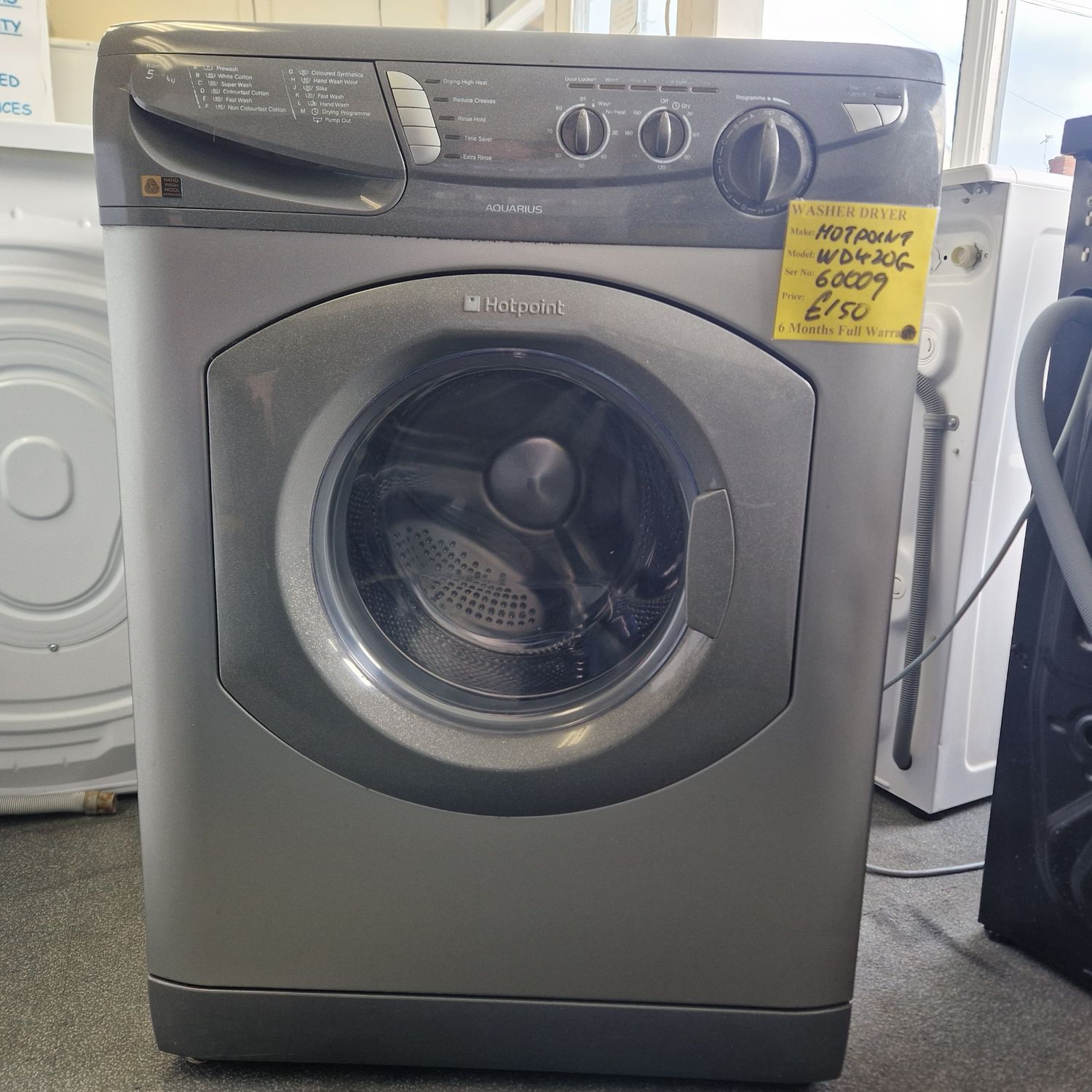 HOTPOINT WASHER DRYER  SENSOR DRYER 5+5Kg WD420 6 MONTHS WARRANTY