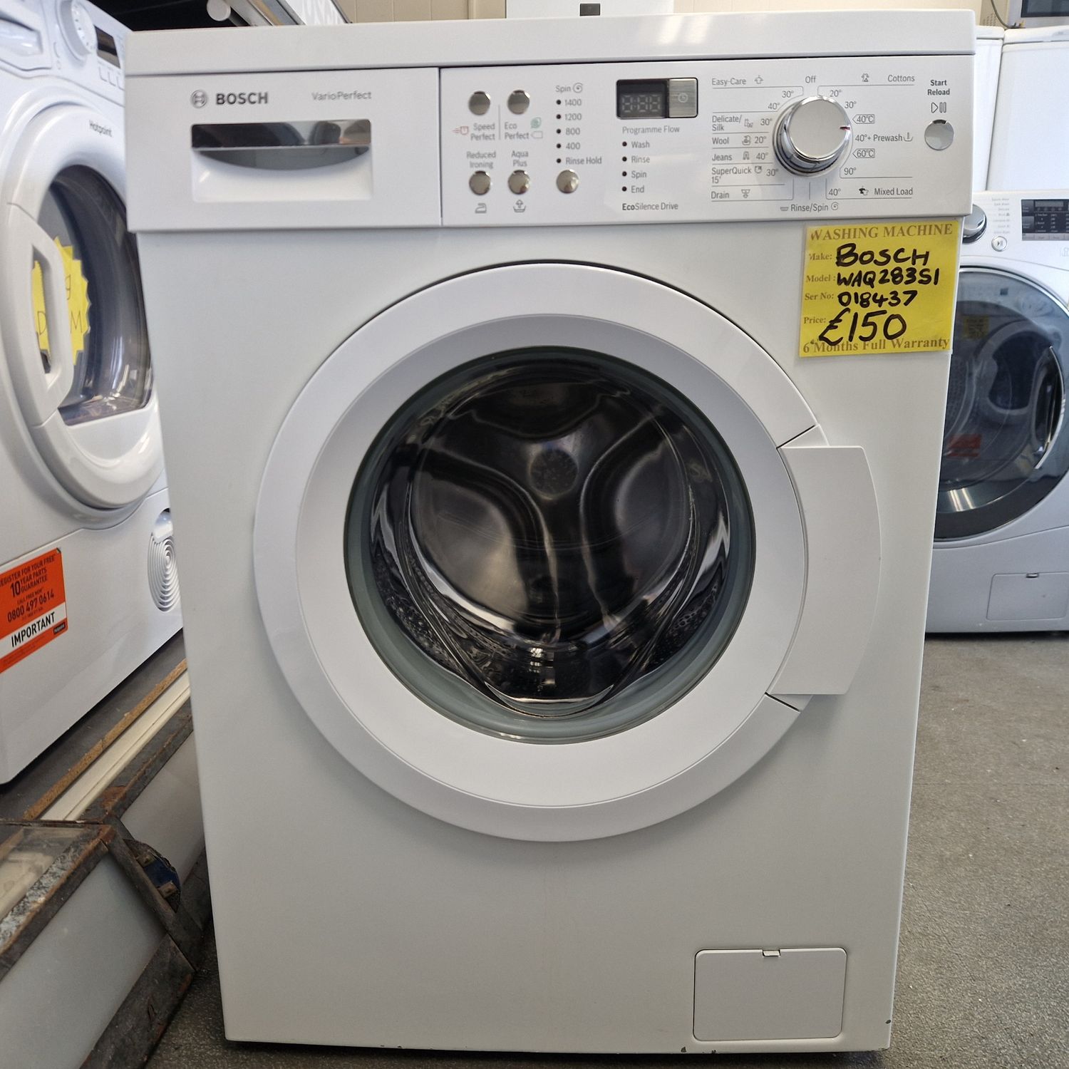 BOSCH 8Kg WASHING MACHINE VARIO PERFECT 1400 SPIN SPEED WAQ283S1