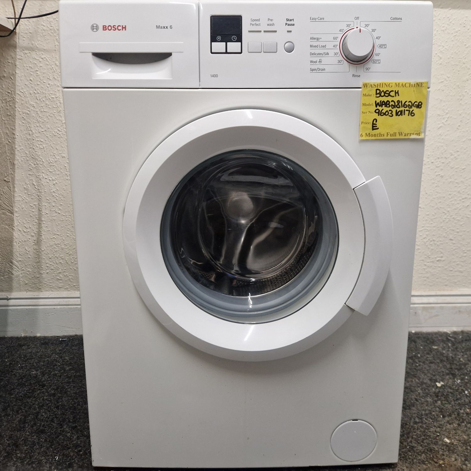 BOSCH MAXX6 WASHING MACHINE 1400 EXPRESS 6Kg  WAB28162GB