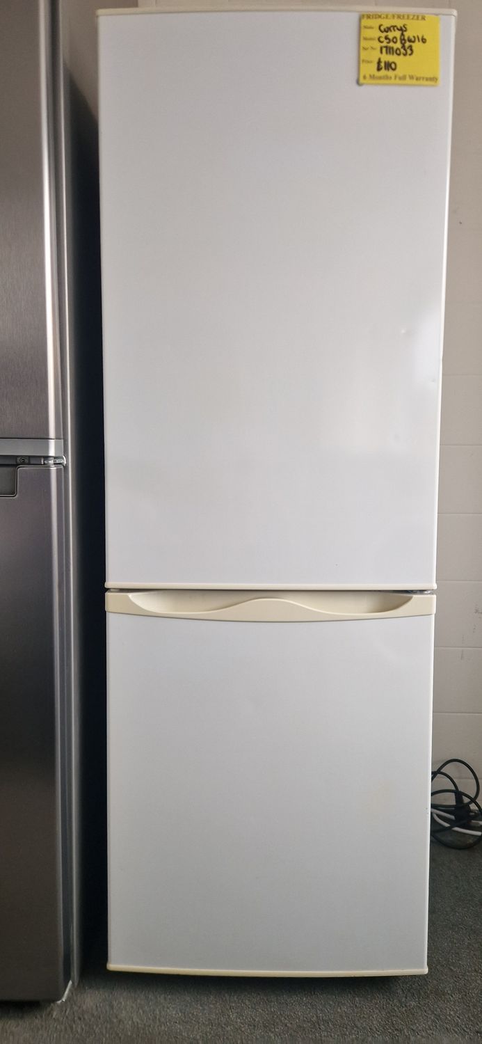 CURRY'S  ESSENTIALS FRIDGE FREEZER 141CM TALL 50CM WIDE MODEL C50BW16