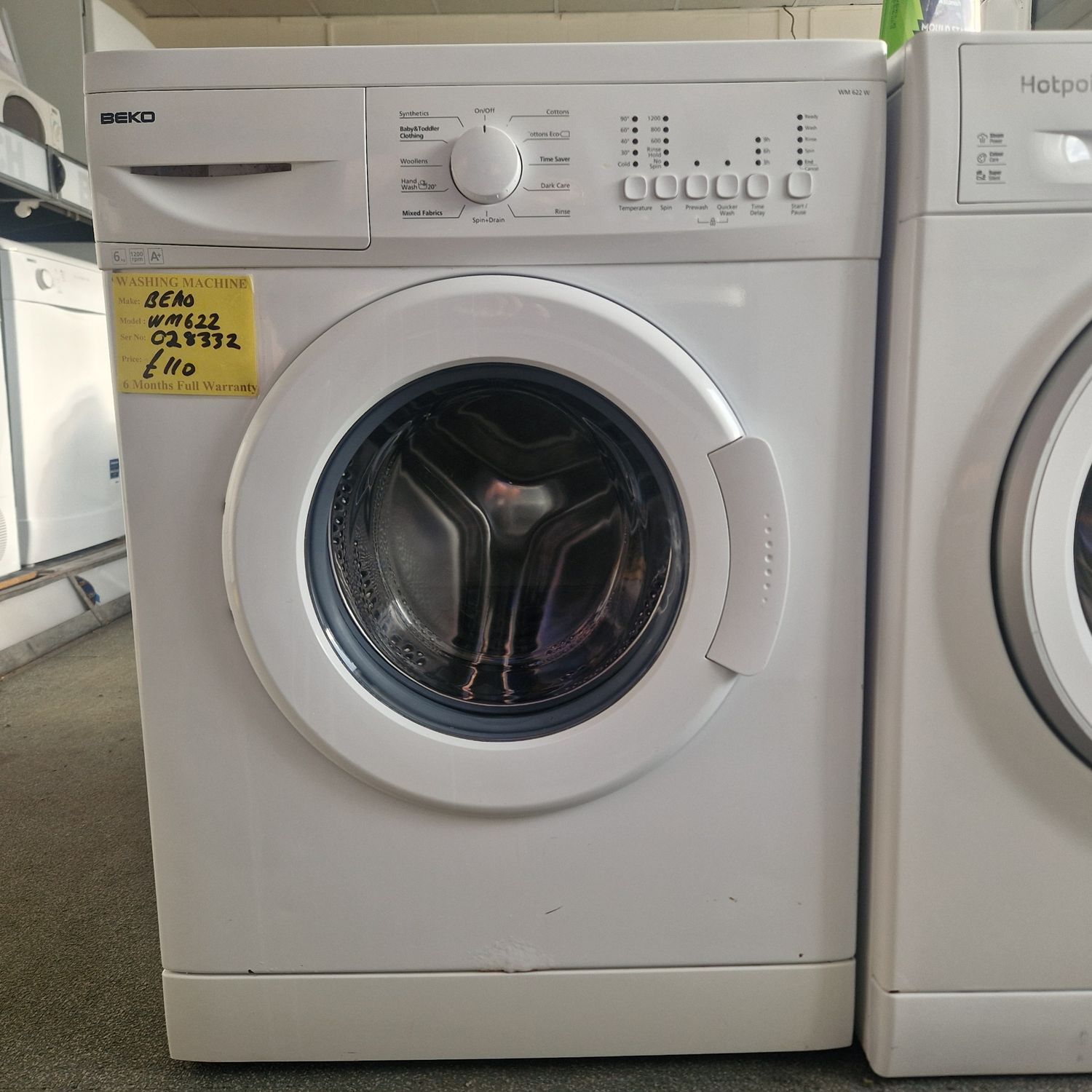 BEKO WASHING MACHINE WM622W&nbsp;6 MONTHS WARRANTY 