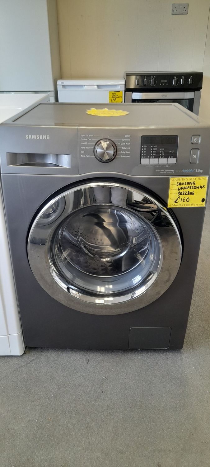SAMSUNG GREY ECO BUBBLE  8Kg WASHING MACHINE MODEL WF80F5E2W4X