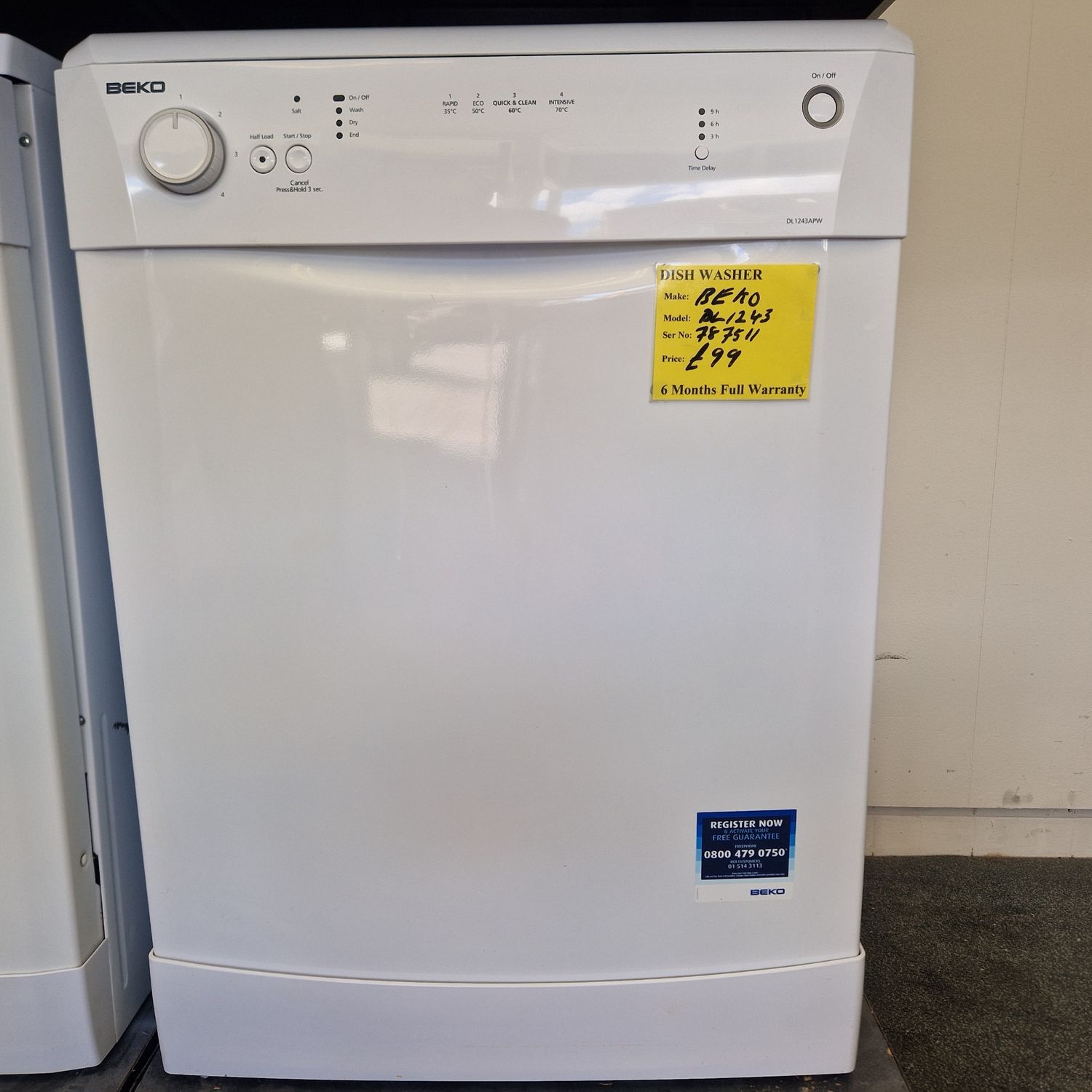 BEKO FULL SIZE DISHWASHER MODEL DL1243