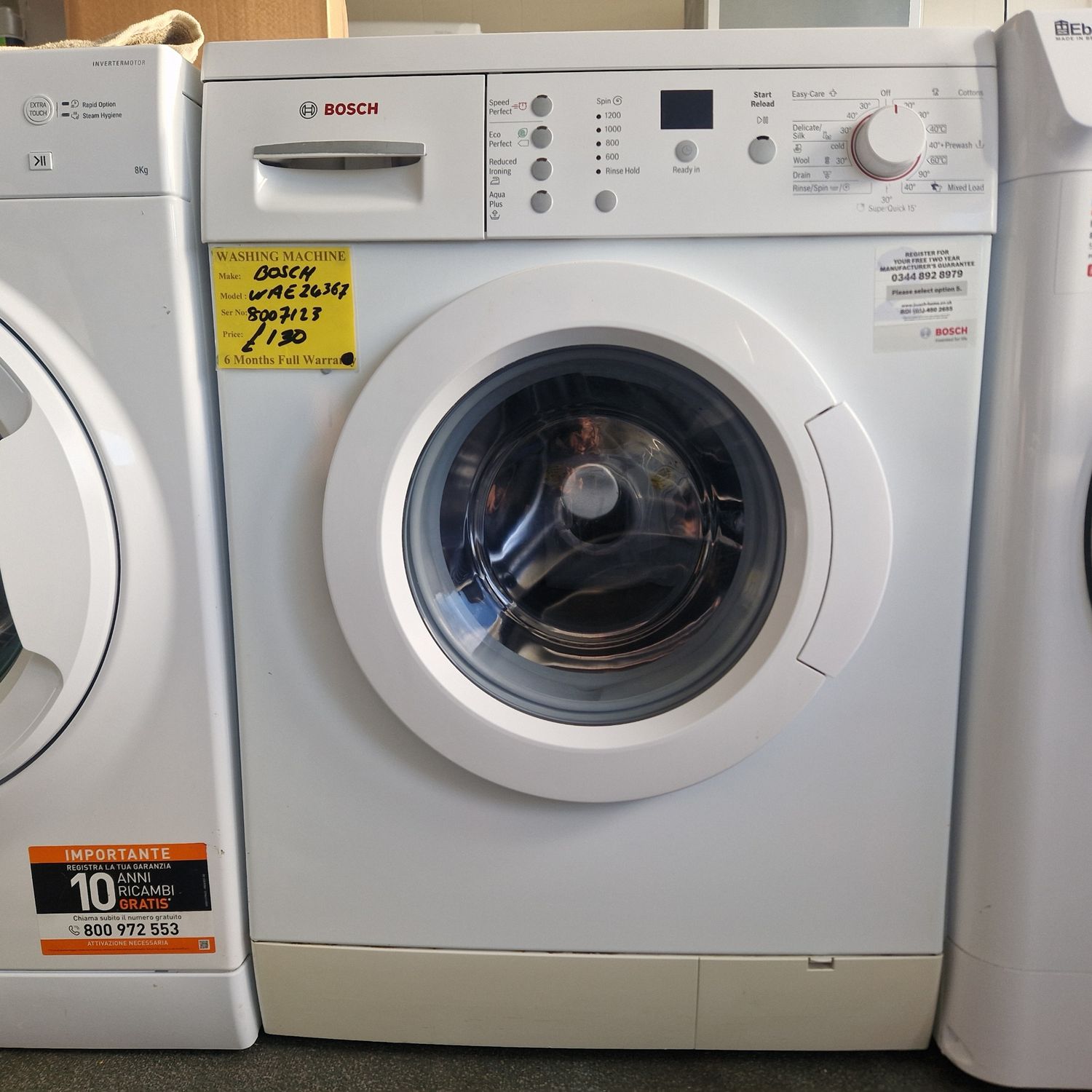 BOSCH CLASSIX 7 WASHING MACHINE 1200 7KG VARIOPERFECT  WAE24367uk