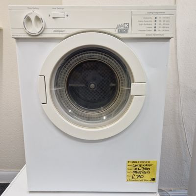 WHITE KNIGHT SENSORDRY VENTED TUMBLE DRYER DUEL HEAT 3Kg 6 MONTHS WARRANTY MODEL CL300