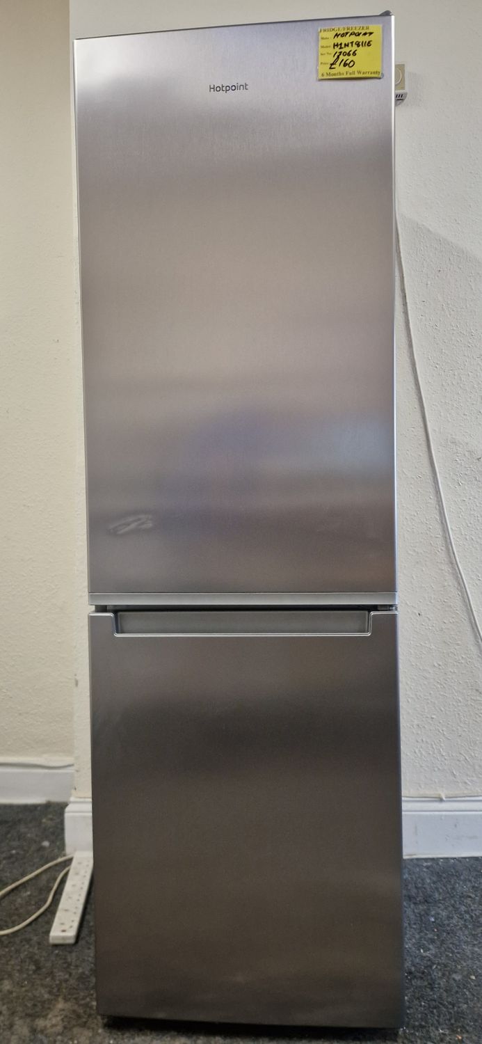HOTPOINT GREY/ SILVER TALL FROSTFREE FRIDGE FREEZER&nbsp; 187 CM TALL, 60CM&nbsp;WIDE MODEL H1NT811E