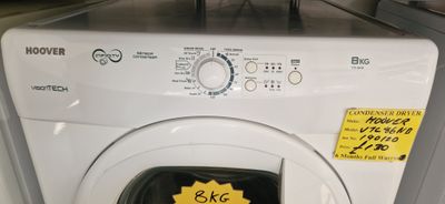 HOOVER 8KG SENSOR CONDENSER DRYER VISION TECH MODEL VTC86NB