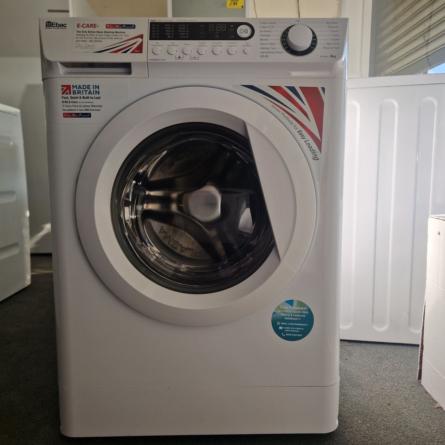 EBAC (MADE IN BRITAIN) 8Kg 1600 SPIN MODEL AWM86D2