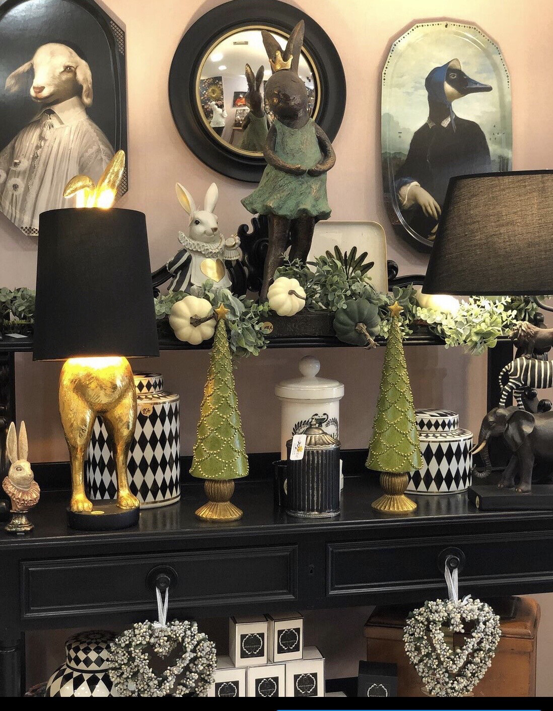 Lot de 3 sapin, 1 vert, 1 beige et 1 or