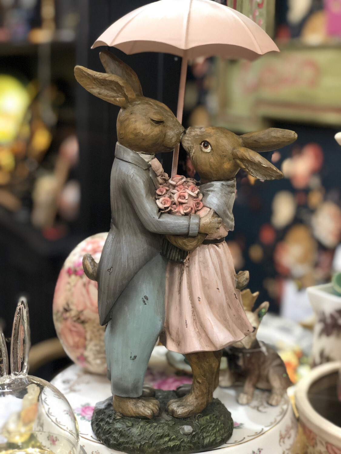 Couple lapin amoureux 30 cm