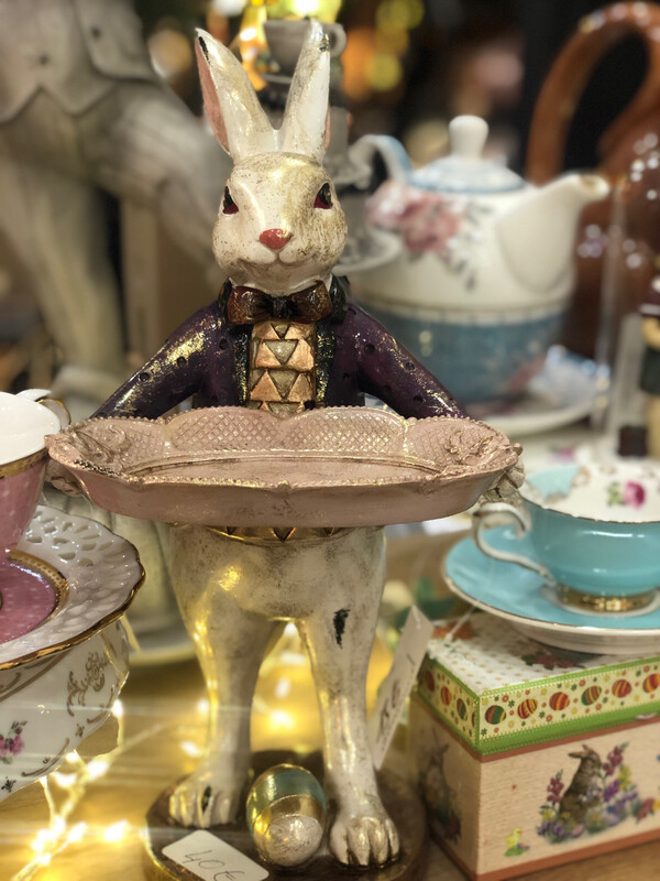 Lapin serviteur  paillettes 30 cm