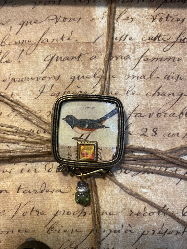 Broche anglaise Petit oiseaux
