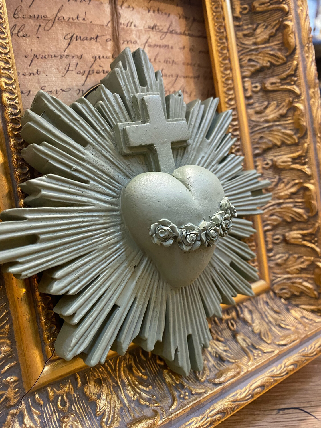 Ex voto vert olive J’ai vu la vierge