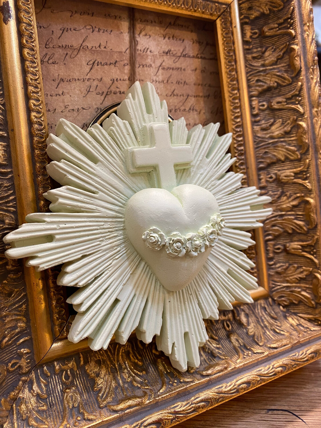 Ex voto vert amande J’ai vu la vierge