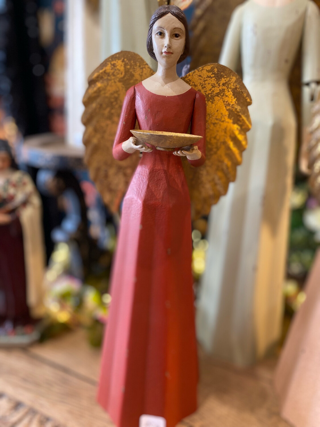 Anges en métal porte bougie 40 cm