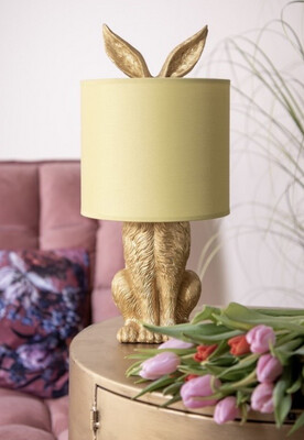 Lampe lapin jaune coquille 45 cm