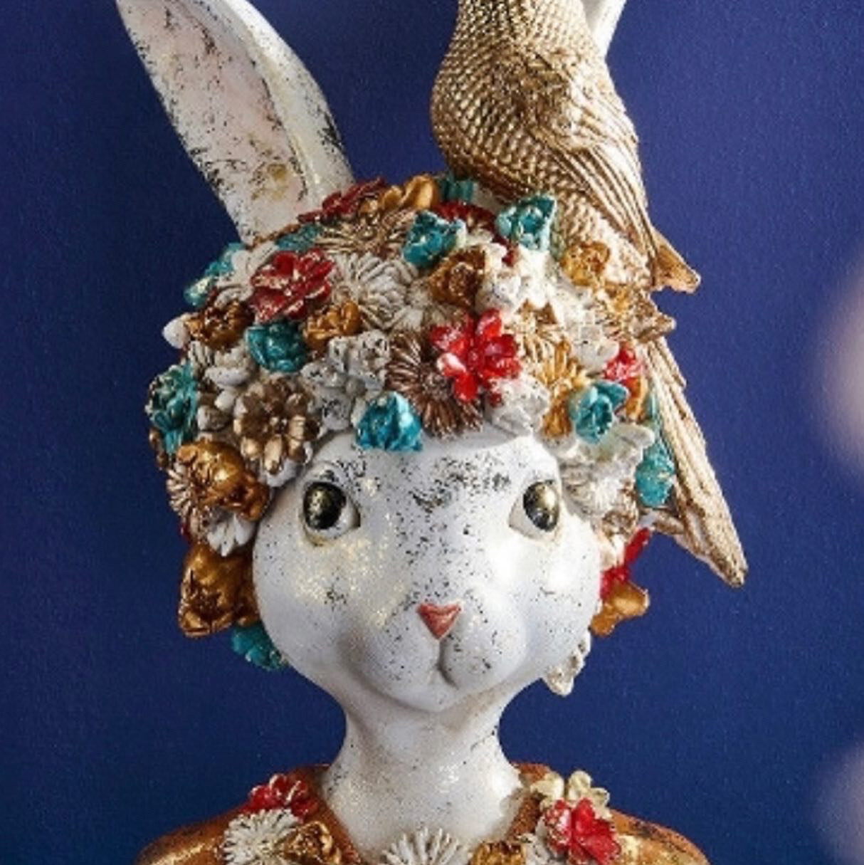 Grand buste lapin fleur de paradis 60 cm