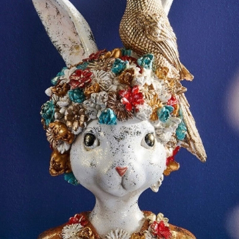 Grand buste lapin fleur de paradis 60 cm