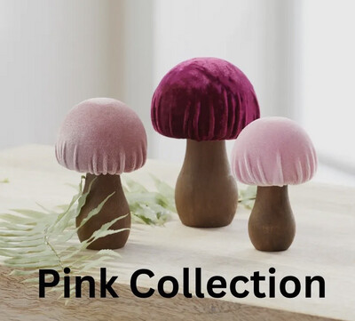3 champignons en bois 🇺🇸 pink