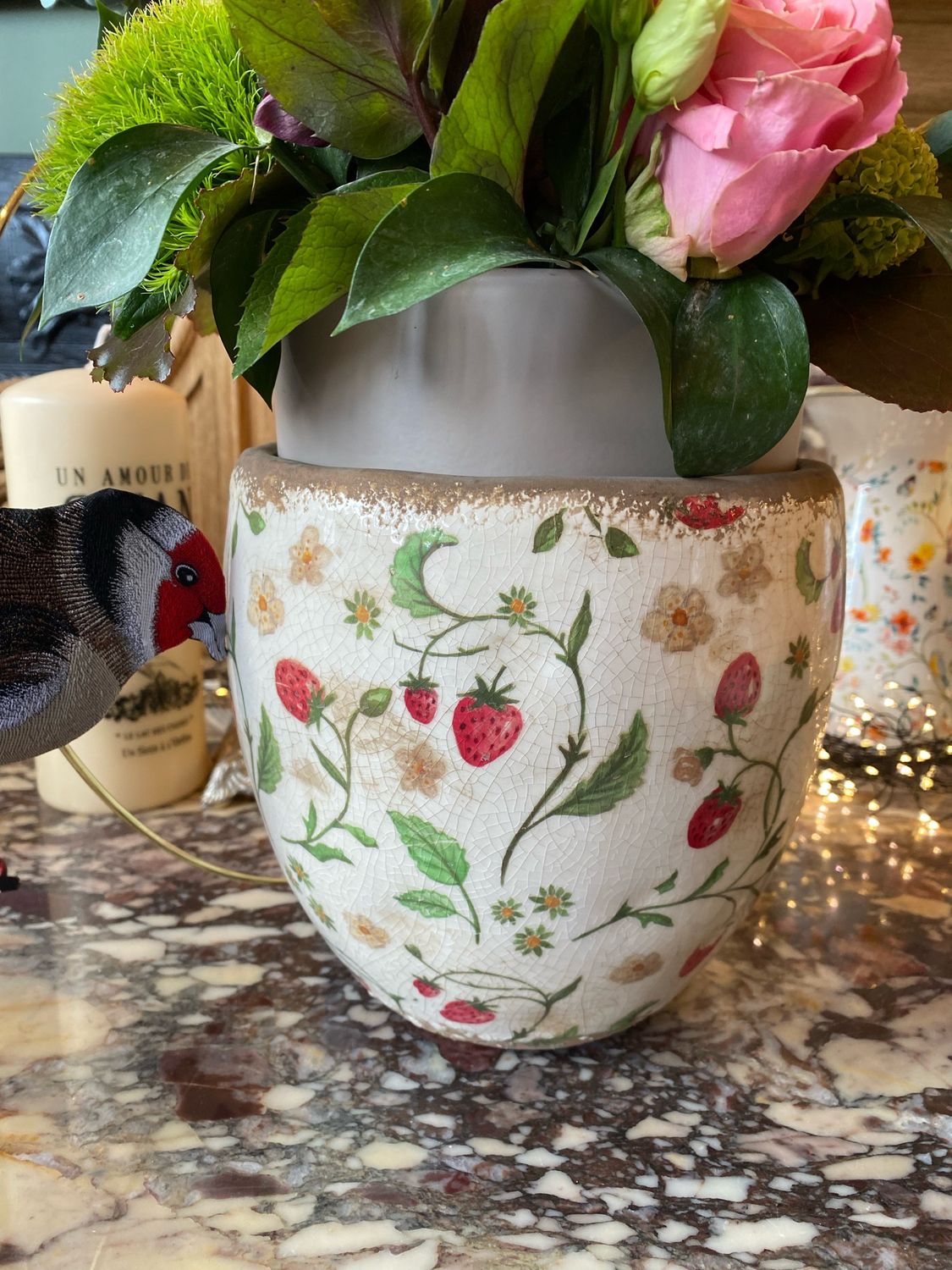 Pot céramique fraises 22 cm