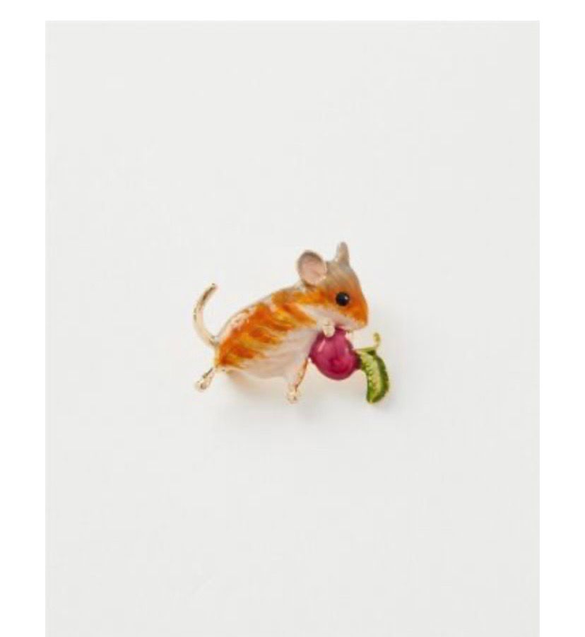 Broche émaillée rongeur 