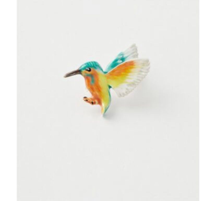 Broche émaillée colibri 