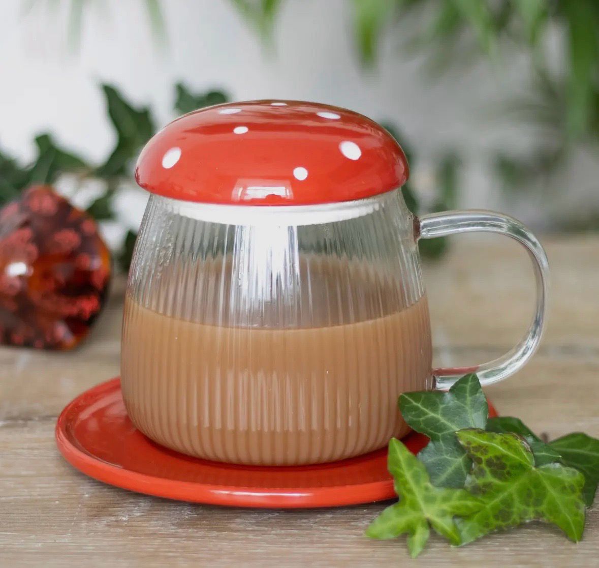 Mug en verre champignon