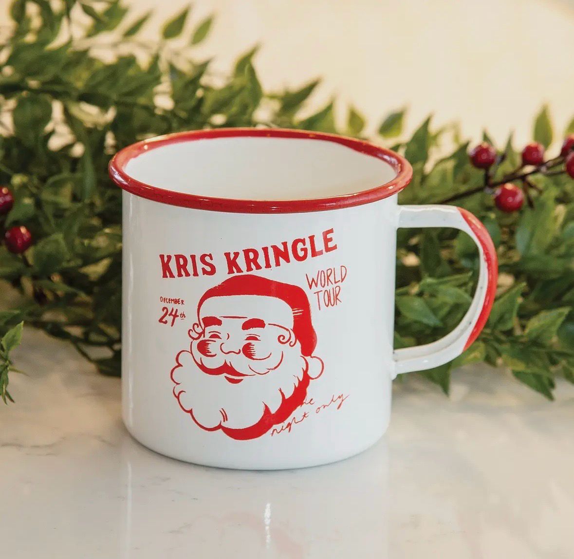 Mug de Noël en email