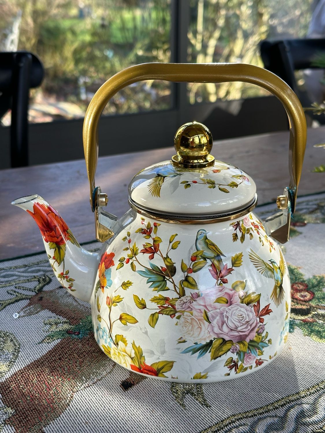 Théière vintage métal émaillé 