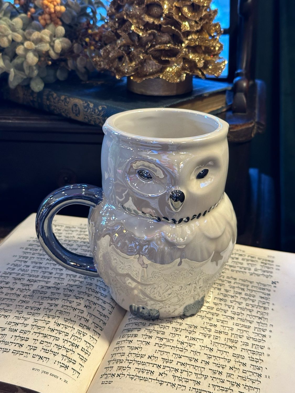 Mug chouette nacrée 