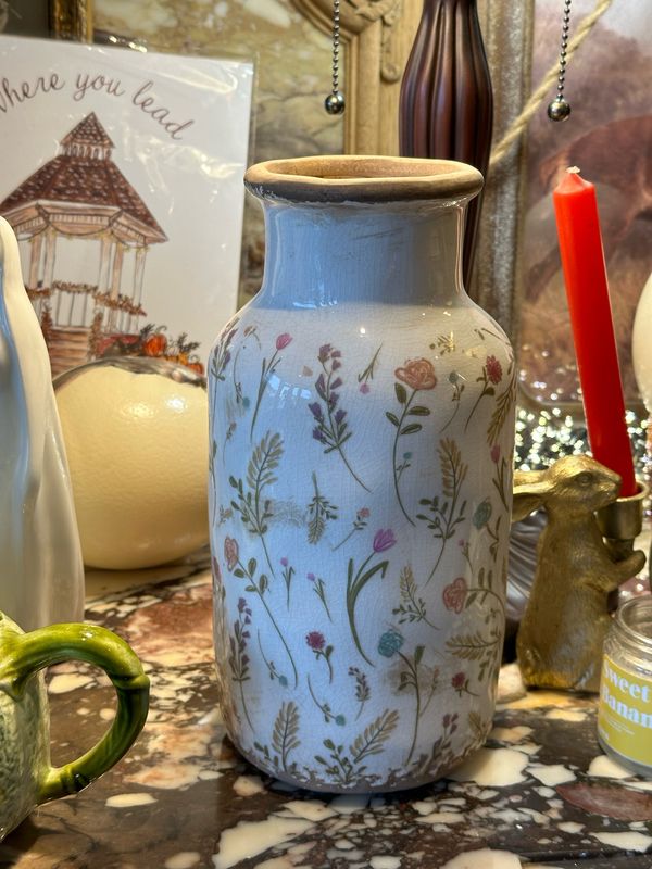 Vase en gré fleurs des champs 30 cm