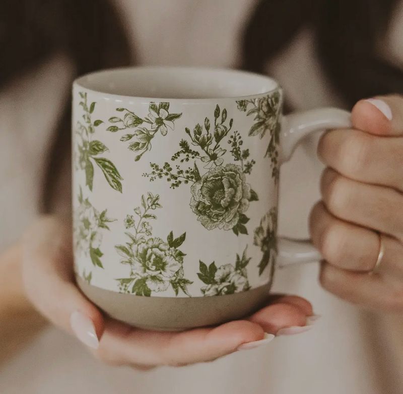 Tasse en gré Green Flowers 