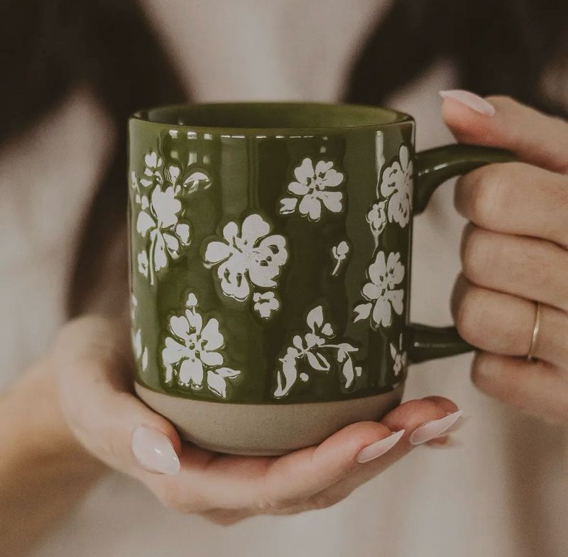 Tasse en gré émaillé Flowers