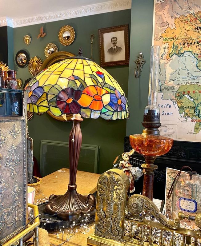 Lampe Tiffany vitrail 60 cm