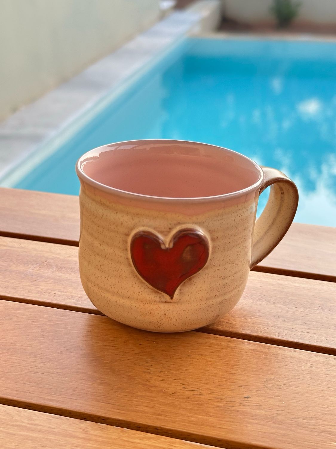 Mug cœur céramique et gré émaillé 