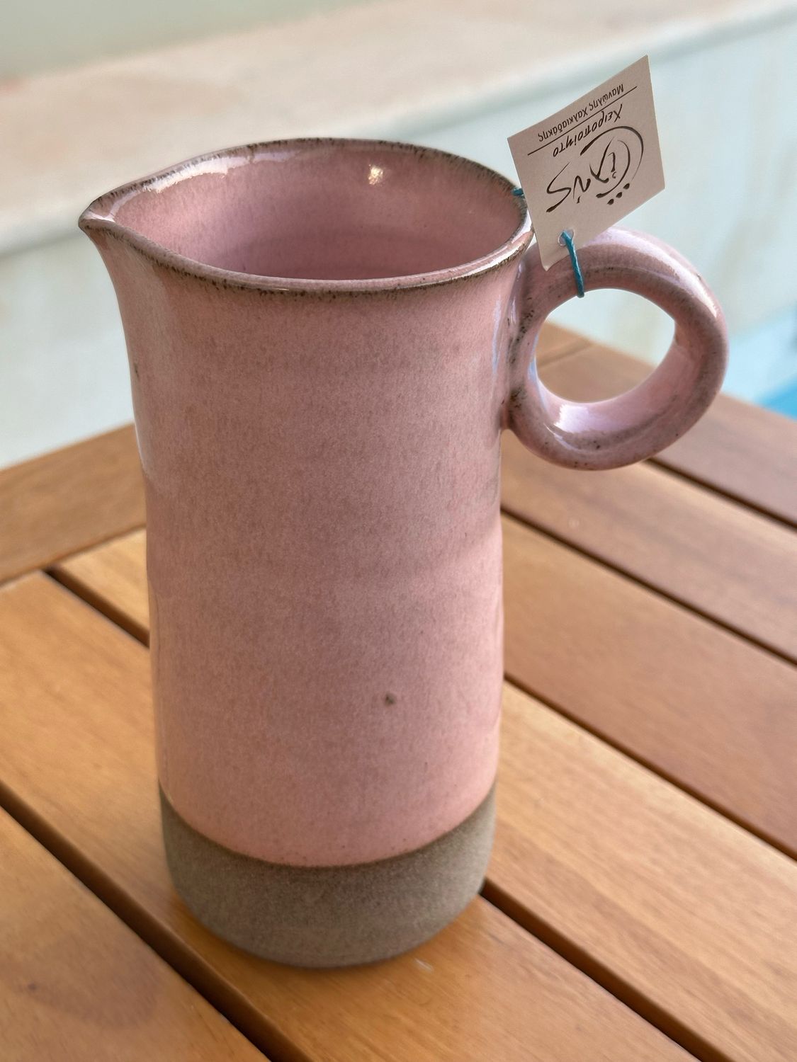 Pichet Rose poudré, céramique et gré émaillé 
