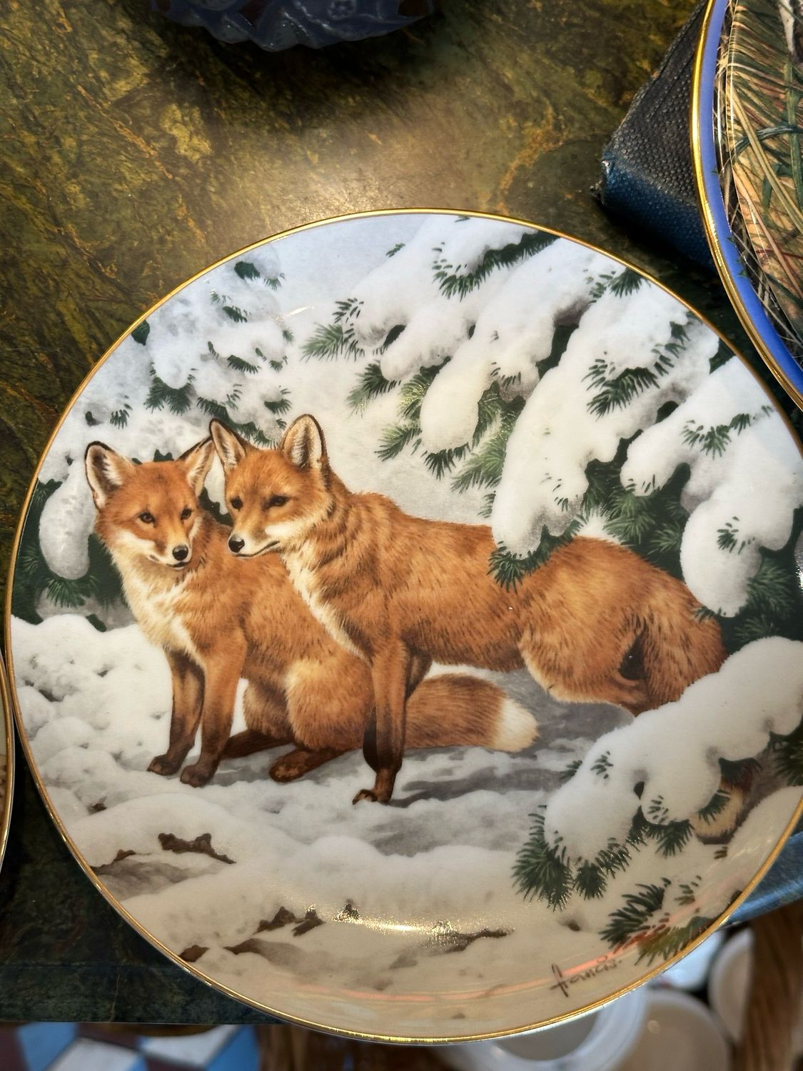 Assiette royal Doulton renard d’hiver 