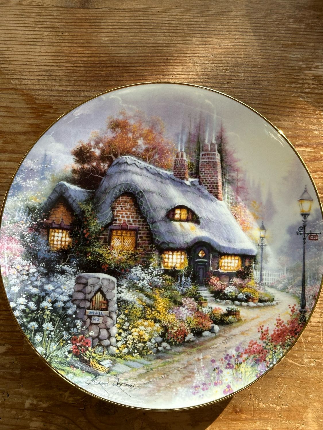 Assiette collector chalet d’automne 