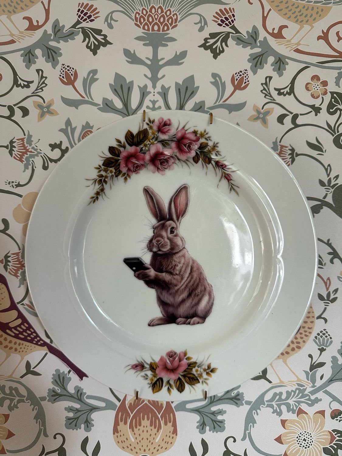 Assiette porcelaine + attache 