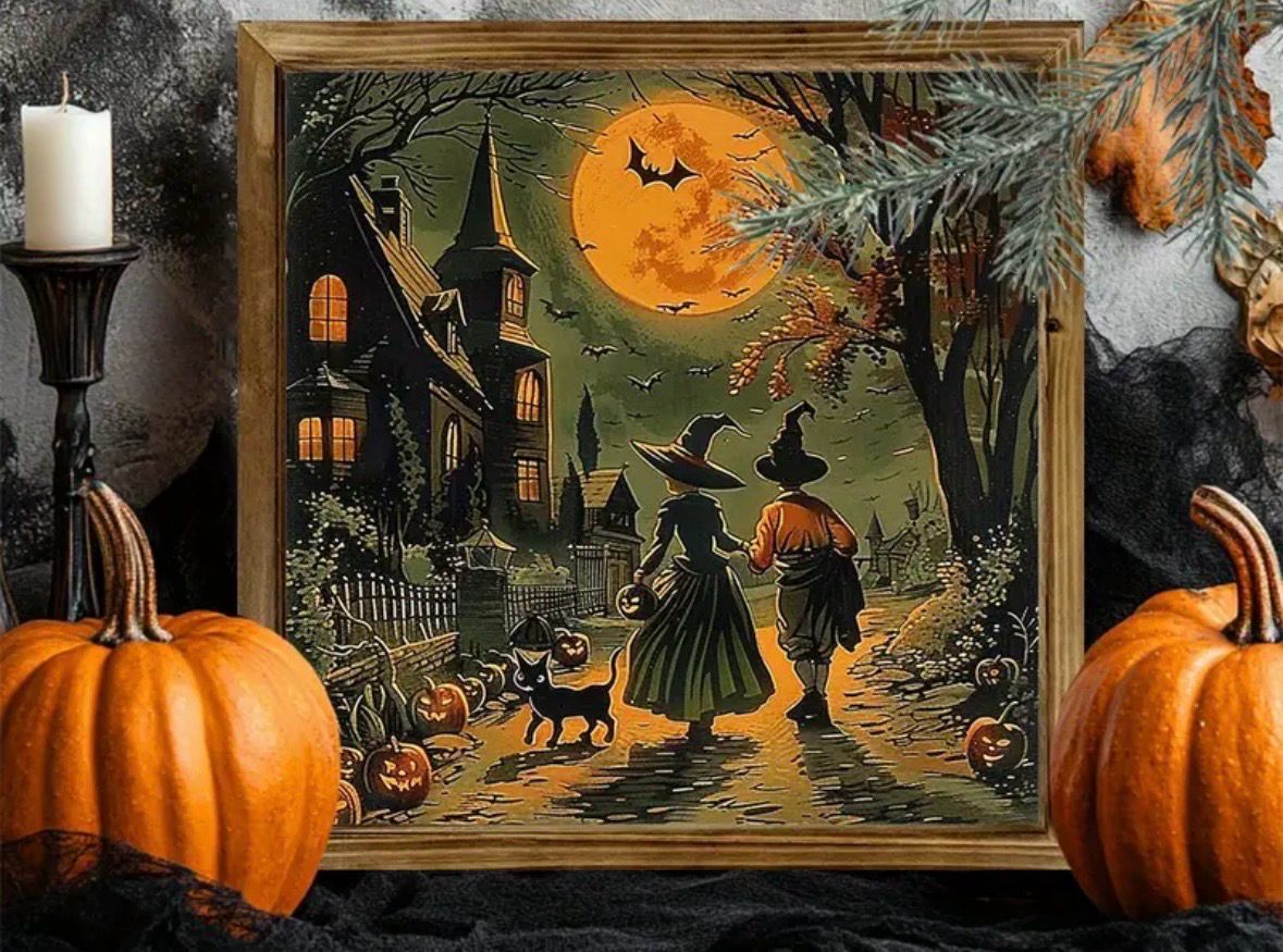 Toile sur bois d’Halloween 
