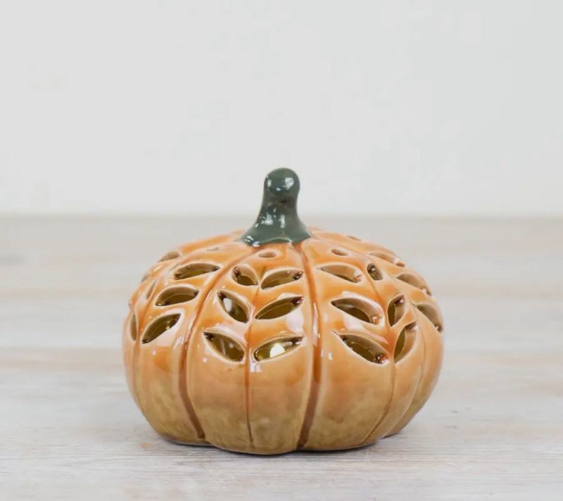 Citrouille émaillée LED 15 cm