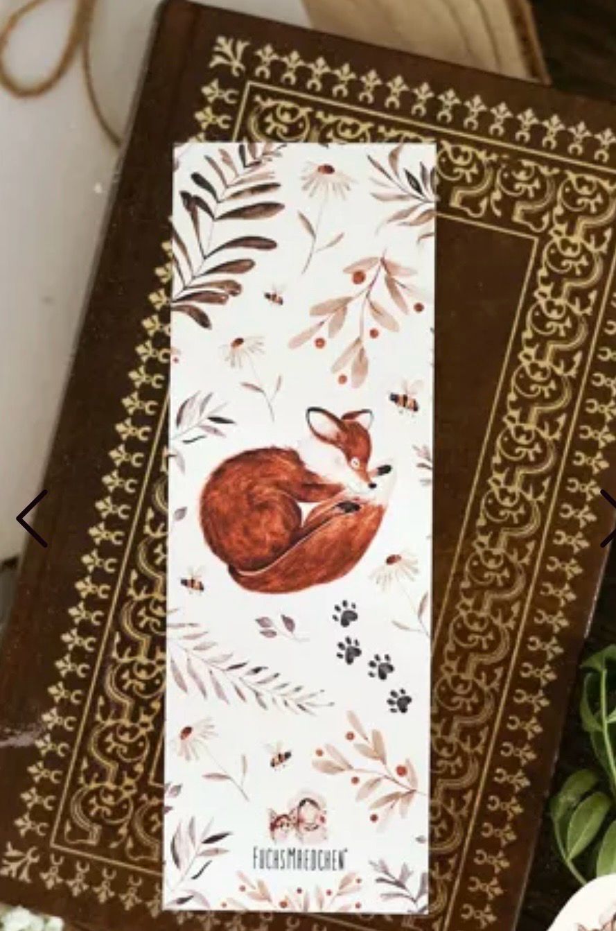 Marque page de créateur renard endormi 