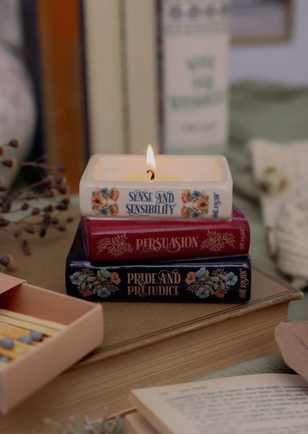 Livre bougie Jane Austin
