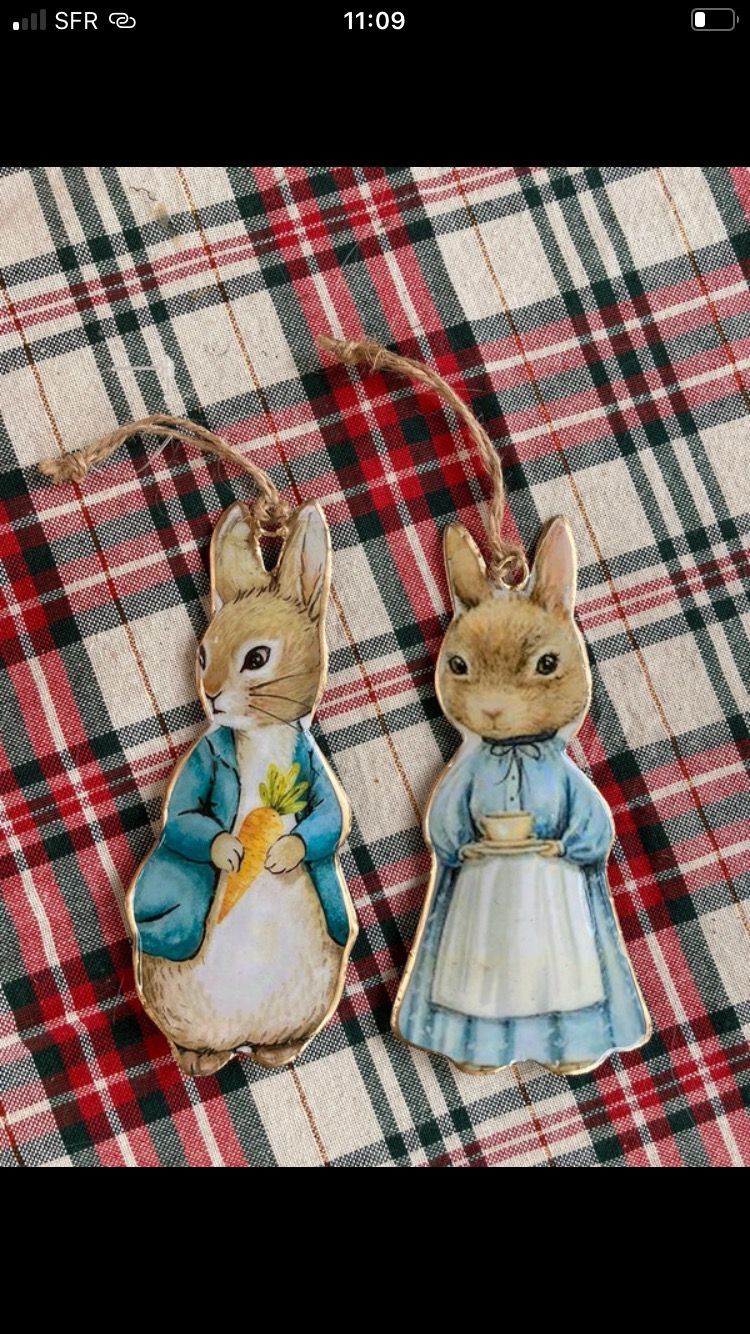 Suspension en métal émaillé lot de 2