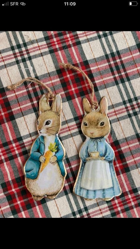 Suspension en métal émaillé lot de 2