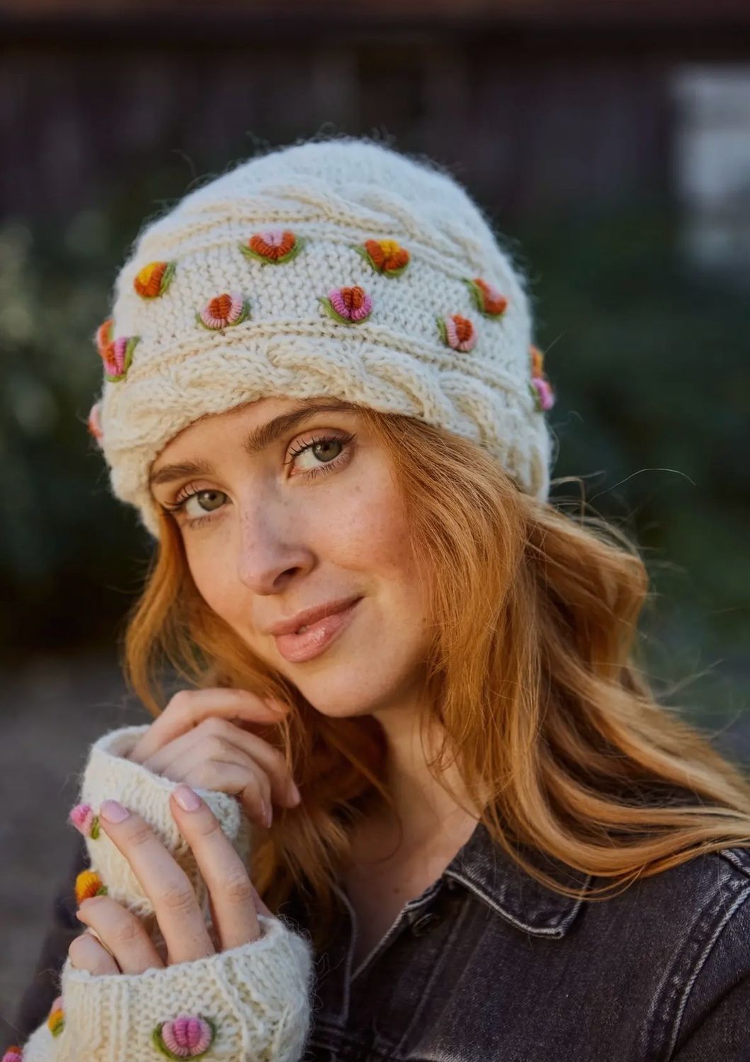 Bonnet Flowers laine mérinos 