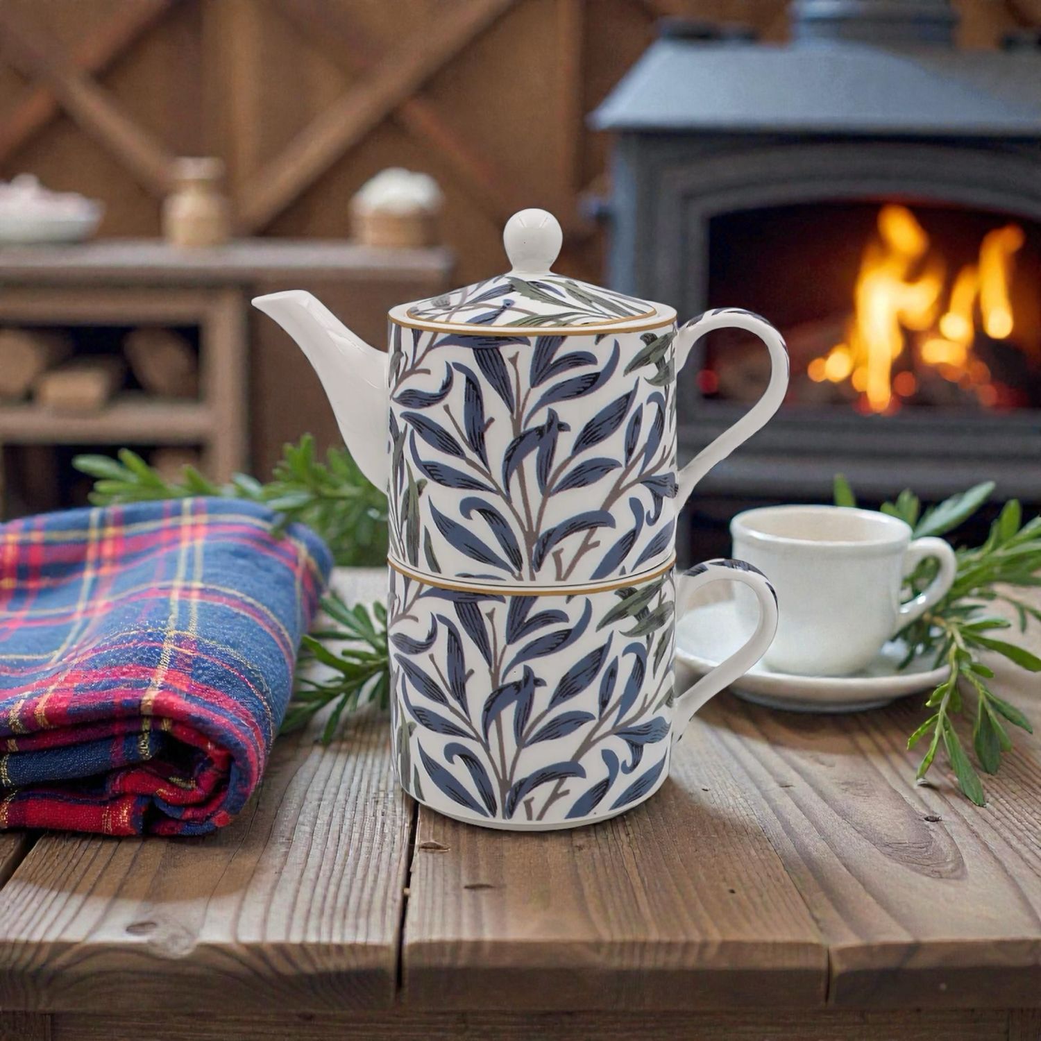 Ensemble théière et mug William Morris modèle Willow 