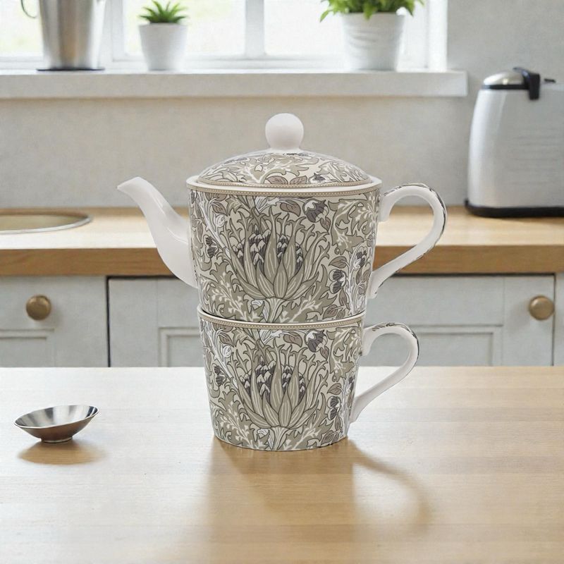 Ensemble théière mug William Morris  modèle artichauts 